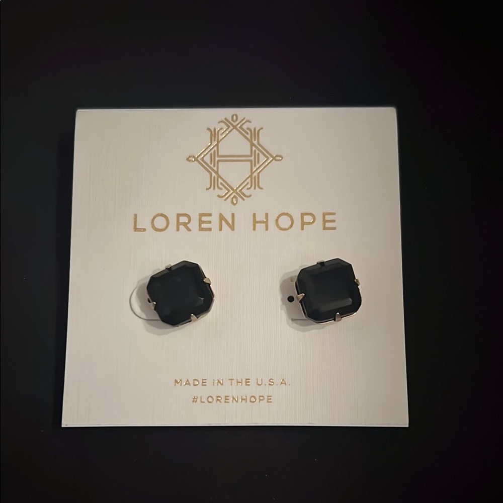 Loren Hope Sophia Black Stud Earrings